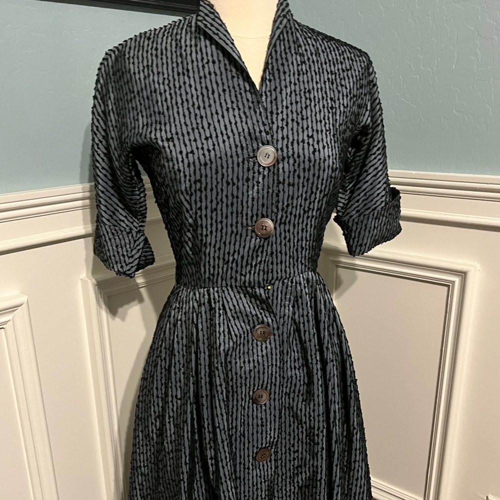 1950s vintage taffeta evening dress